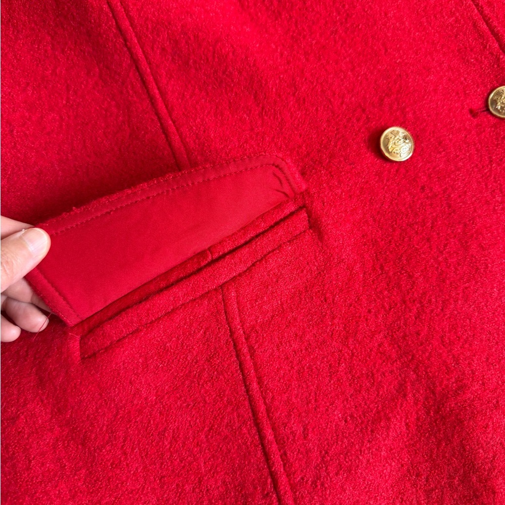 Talbots Red Double-Breasted Wool Blend Jacket – Size 14 - Picture 11 of 13